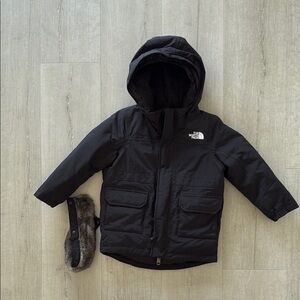 The North Face Toddler Jacket 2T | Charcoal Hooded Winter Coat